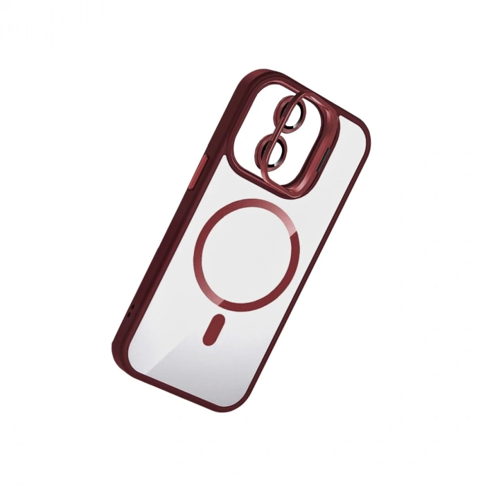 Joko Apple İphone 11 Remim Lensli Magsafe Standlı Kapak - Bordo