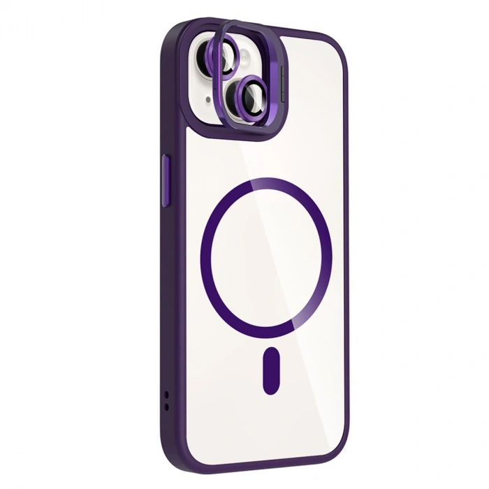 Joko Apple İphone 13 Remim Lensli Magsafe Standlı Kapak - Derin Mor