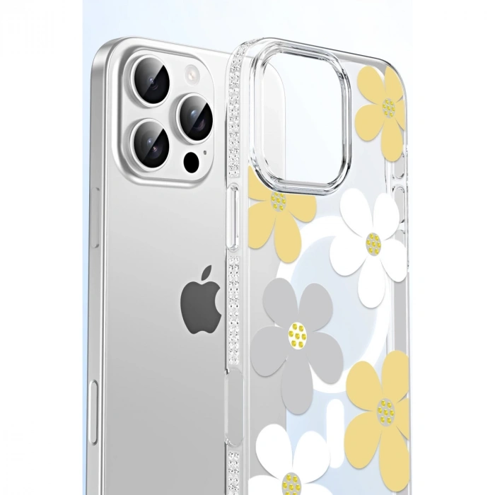 Joko Apple İphone 14 Floral Magsafe Kapak - Turuncu