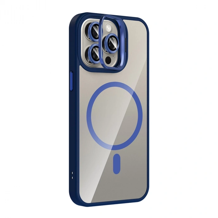 Joko Apple İphone 14 Pro Max Remim Lensli Magsafe Standlı Kapak - Lacivert
