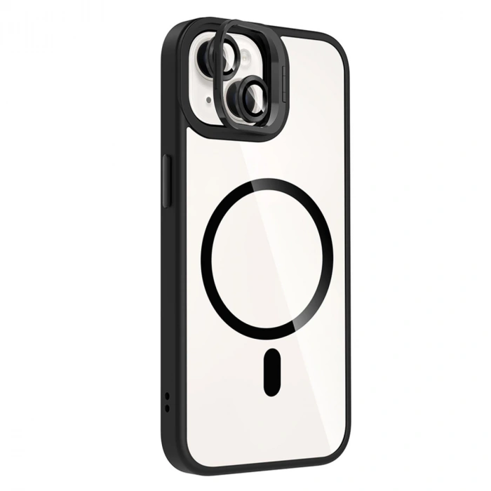 Joko Apple İphone 15 Plus Remim Lensli Magsafe Standlı Kapak - Siyah