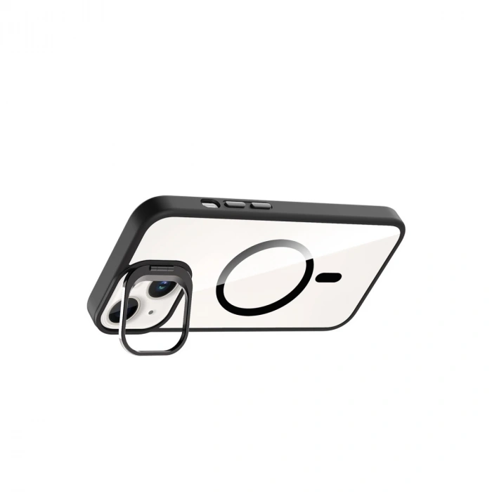 Joko Apple İphone 15 Plus Remim Lensli Magsafe Standlı Kapak - Siyah