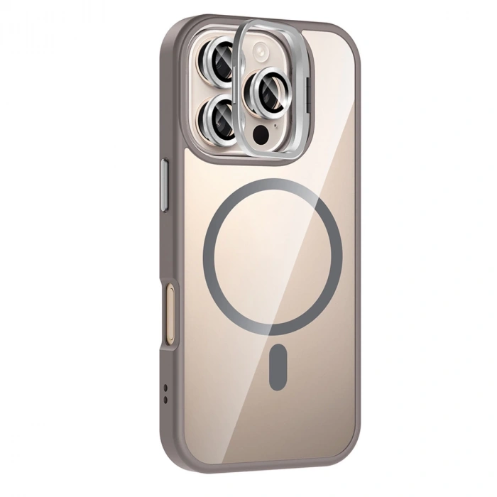 Joko Apple İphone 16 Pro Remim Lensli Magsafe Standlı Kapak - Titan Gri