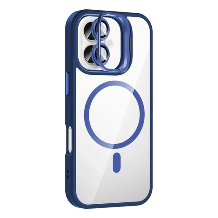 Joko Apple İphone 16 Remim Lensli Magsafe Standlı Kapak - Lacivert