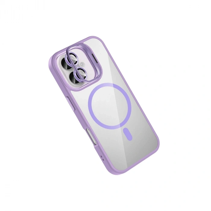 Joko Apple İphone 16 Remim Lensli Magsafe Standlı Kapak - Lila