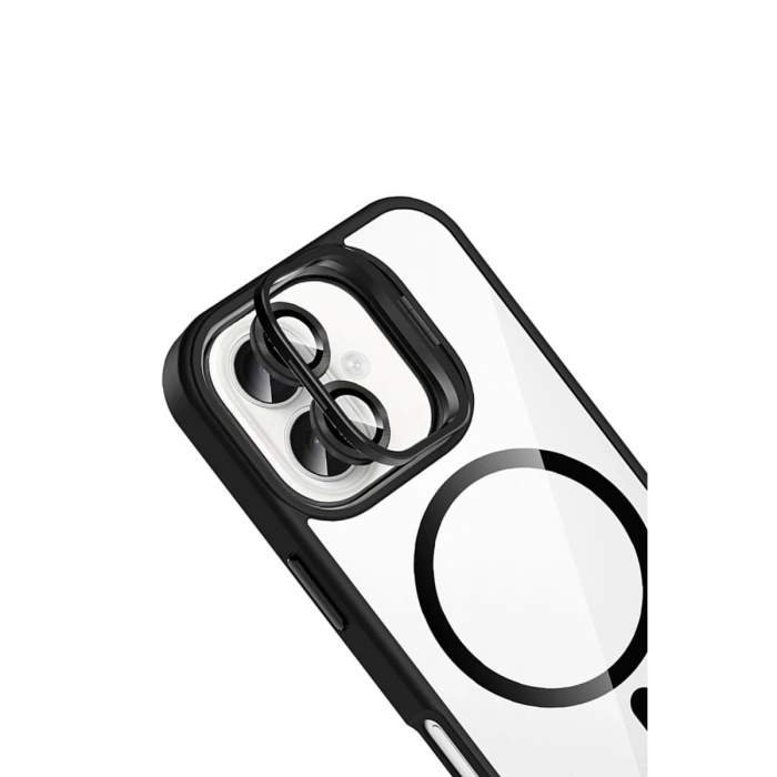 Joko Apple İphone 16 Remim Lensli Magsafe Standlı Kapak - Siyah