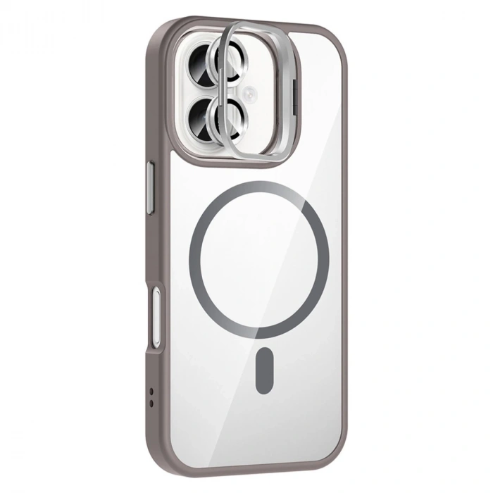 Joko Apple İphone 16 Remim Lensli Magsafe Standlı Kapak - Titan Gri