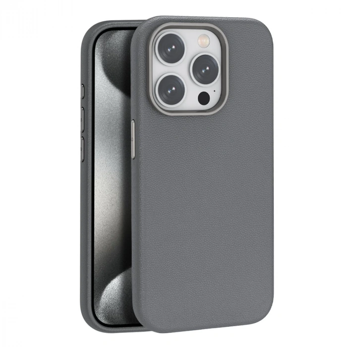 Joko İphone 14 Pro Max Kılıf Wonder Deri Magsafe Kapak - Titan Gri