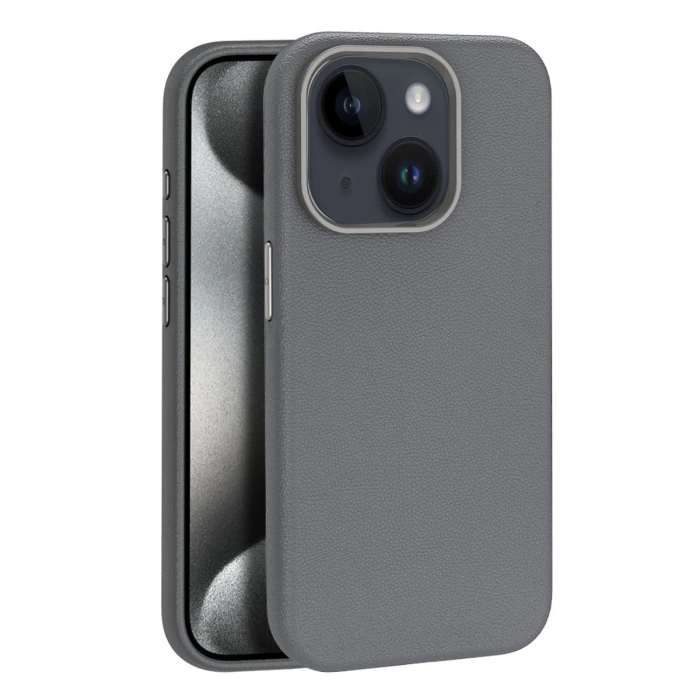 Joko İphone 15 Kılıf Wonder Deri Magsafe Kapak - Titan Gri