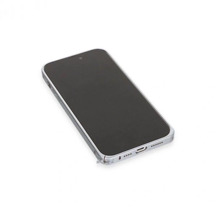 Joko İphone 15 Pro Kılıf Metal Bumper Magneticsafe Kapak - Gri