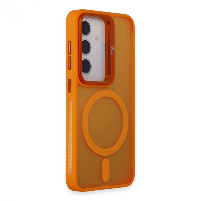 Joko Samsung Galaxy S24 Flet Lens Magsafe Kapak - Turuncu