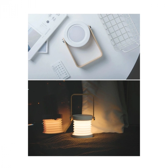 Jp-dld Kamp Lambası Görünümlü Dekoratif Gece Lambası - Beyaz