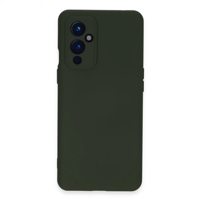 One Plus 9 Kılıf Nano İçi Kadife Silikon - Koyu Yeşil
