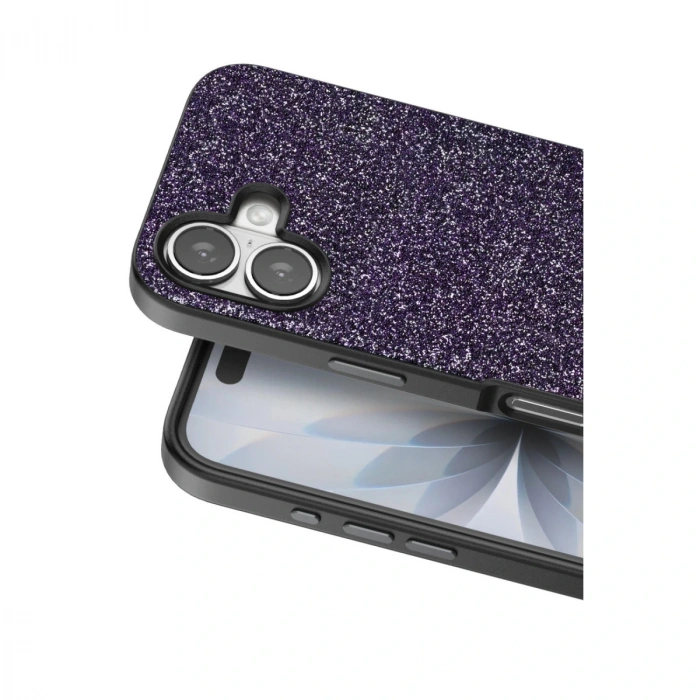 Onegif Apple İphone 17 Bright Simli Kapak - Derin Mor