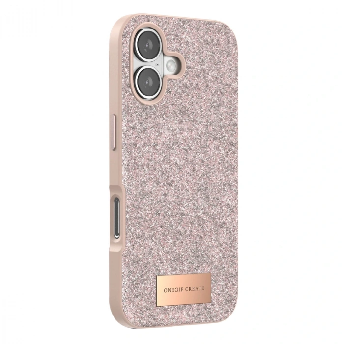 Onegif Apple İphone 17 Bright Simli Kapak - Pembe