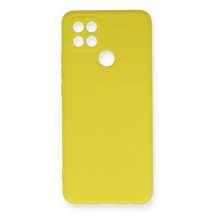 Oppo A15 Kılıf Nano İçi Kadife Silikon - Sarı