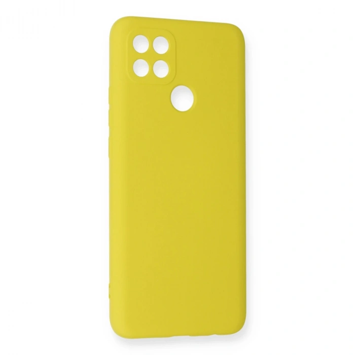 Oppo A15 Kılıf Nano İçi Kadife Silikon - Sarı