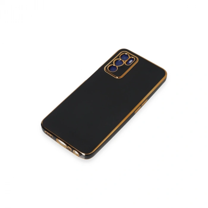 Oppo A16 Kılıf Volet Silikon - Siyah