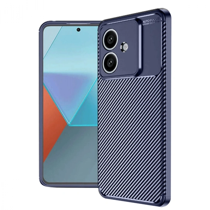 Oppo A3 Kılıf Auto Focus Karbon Kapak - Lacivert