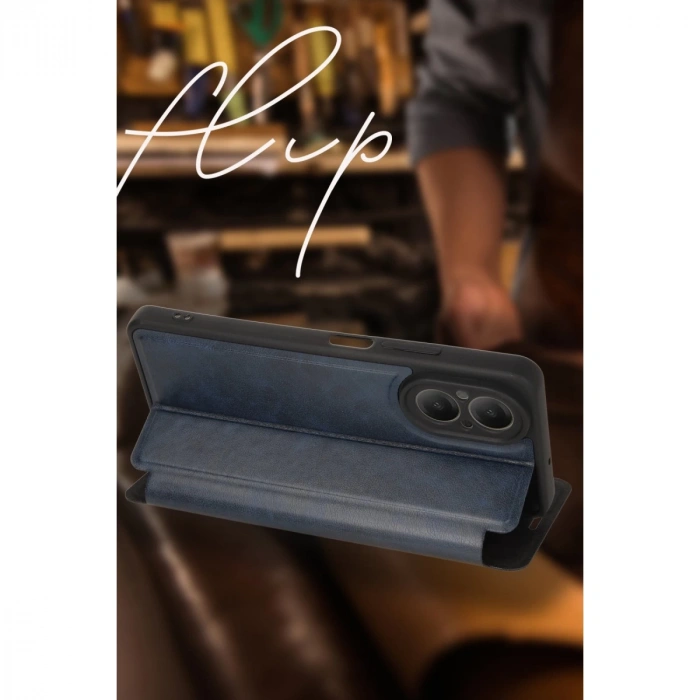 Oppo A38 Kılıf Flip Cover - Taba