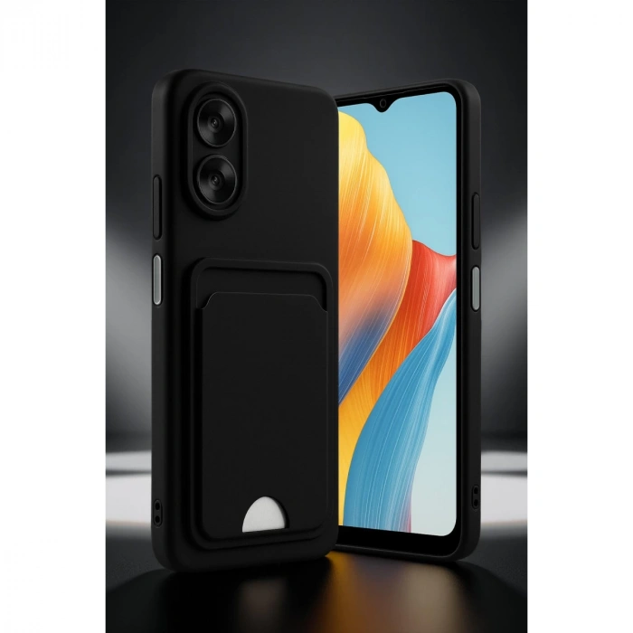 Oppo A38 Kılıf Kelvin Kartvizitli Silikon - Koyu Yeşil