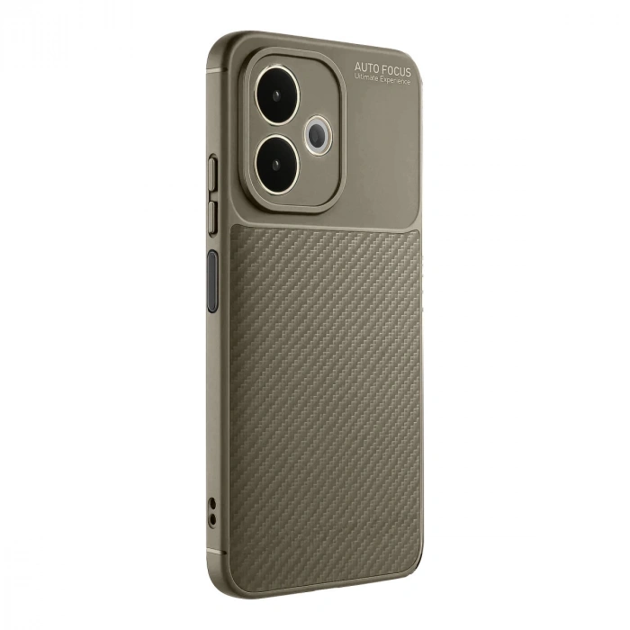 Oppo A5 Pro 4g Kılıf Auto Focus Karbon Kapak - Kahverengi