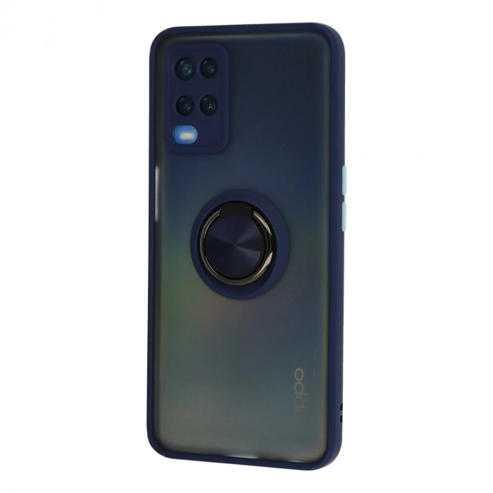 Oppo A54 4g Kılıf Montreal Yüzüklü Silikon Kapak - Lacivert