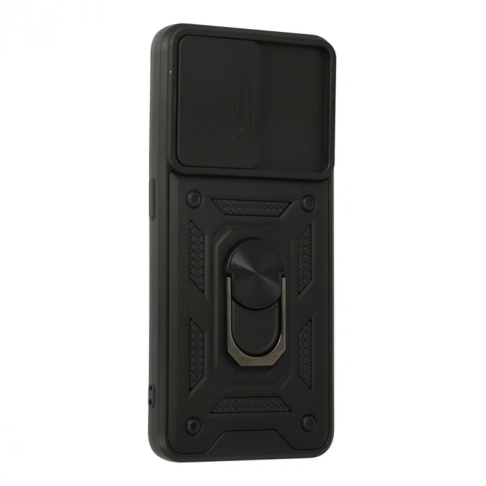 Oppo A74 4g Kılıf Pars Lens Yüzüklü Silikon - Siyah