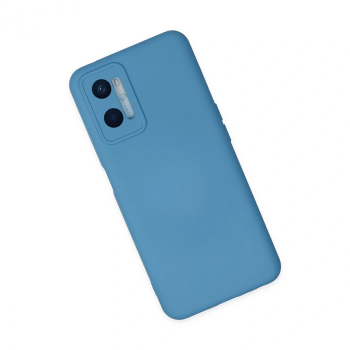 Oppo A96 Kılıf Nano İçi Kadife Silikon - Mavi