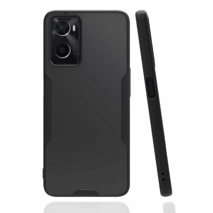 Oppo A96 Kılıf Platin Silikon - Siyah
