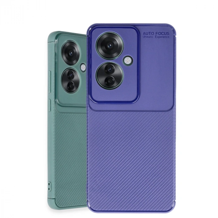 Oppo Reno 11f Kılıf Auto Focus Karbon Kapak - Koyu Yeşil