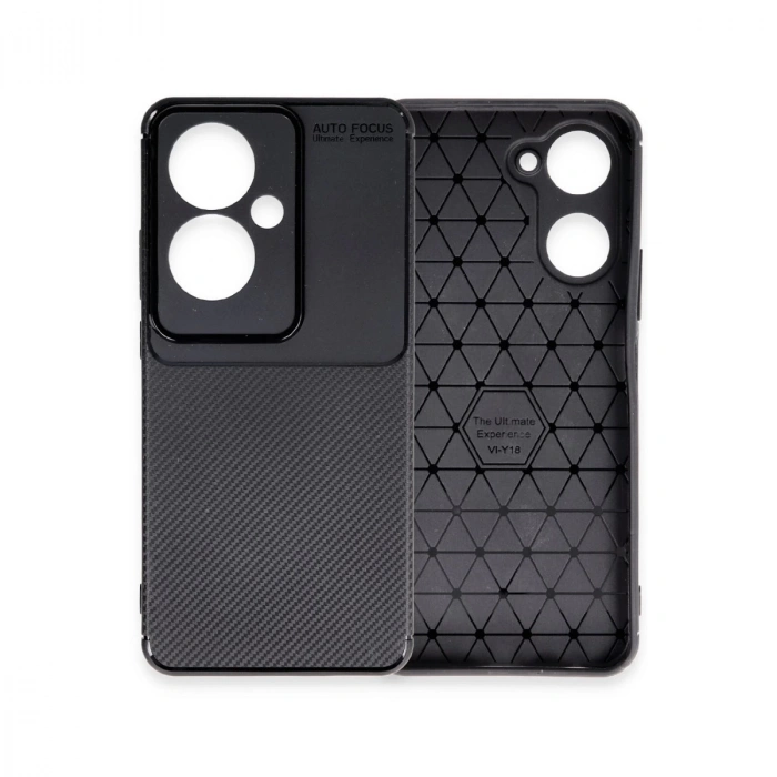 Oppo Reno 11f Kılıf Auto Focus Karbon Kapak - Siyah
