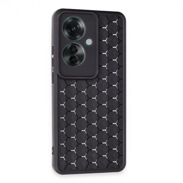 Oppo Reno 11f Kılıf Petek Silikon Kapak - Siyah