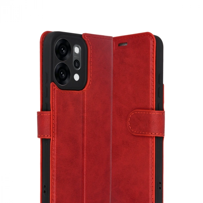 Oppo Reno 14 Trend S Plus Kapaklı Kılıf - Kırmızı