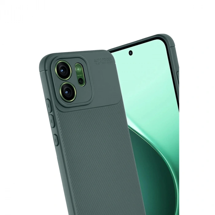 Oppo Reno 14f Auto Focus Karbon Kapak - Koyu Yeşil