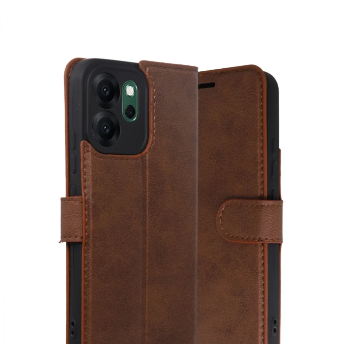 Oppo Reno 14f Trend S Plus Kapaklı Kılıf - Taba