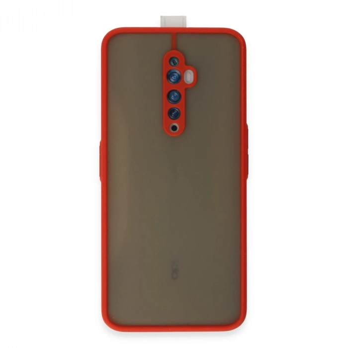 Oppo Reno 2z Kılıf Montreal Silikon Kapak - Kırmızı