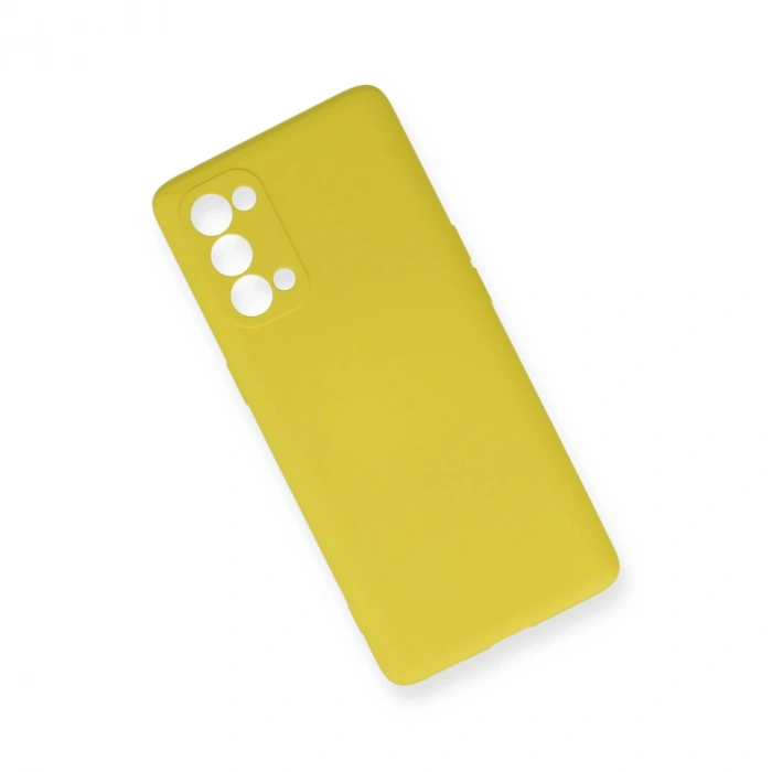 Oppo Reno 5 Kılıf Nano İçi Kadife Silikon - Sarı