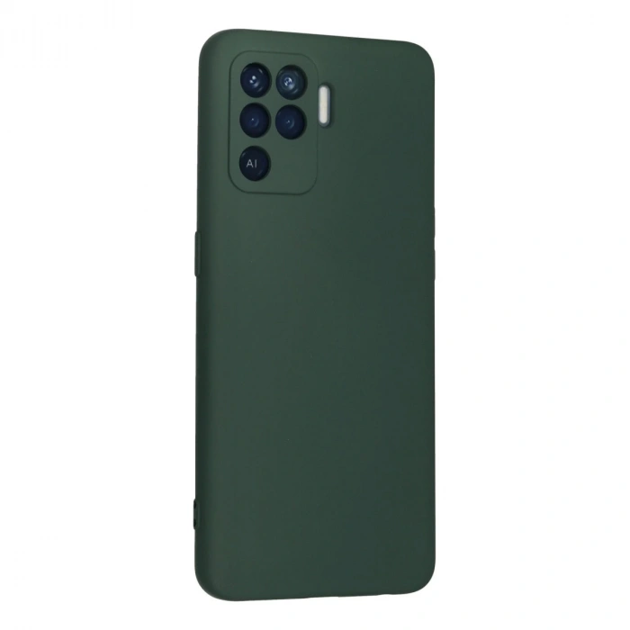 Oppo Reno 5 Lite Kılıf Nano İçi Kadife Silikon - Koyu Yeşil