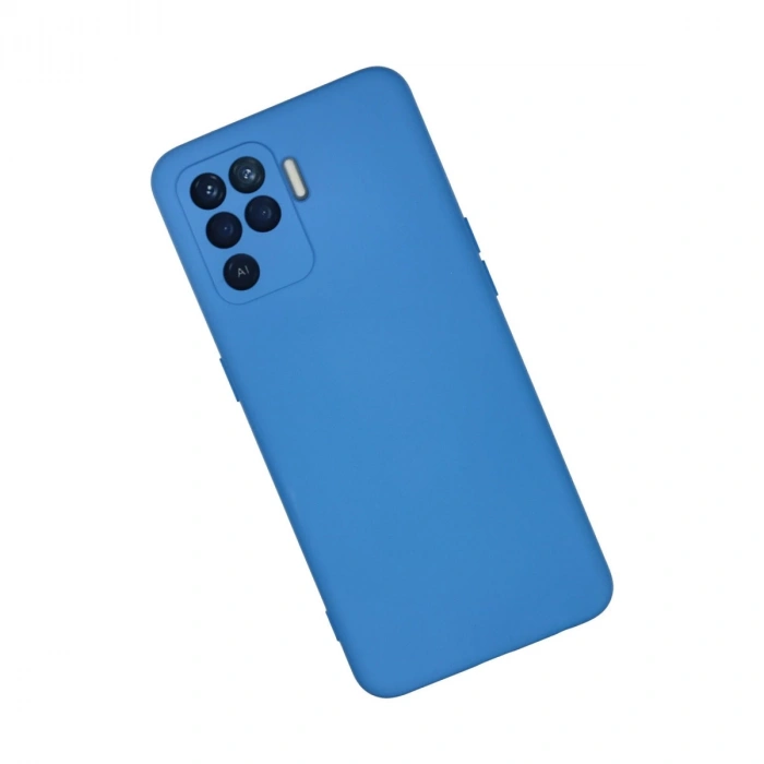 Oppo Reno 5 Lite Kılıf Nano İçi Kadife Silikon - Mavi