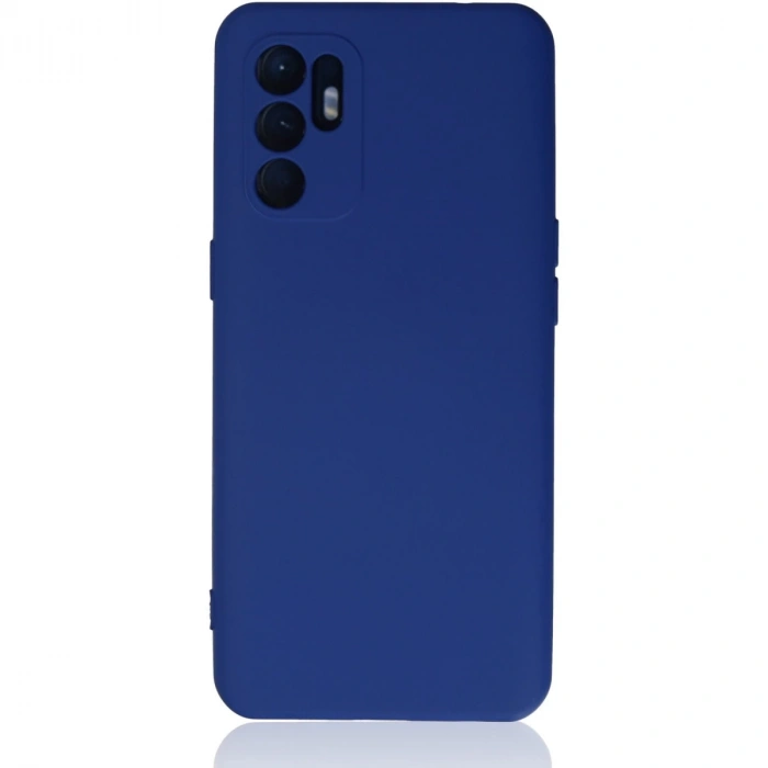 Oppo Reno 6 Kılıf Nano İçi Kadife Silikon - Mavi