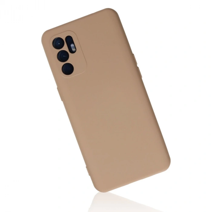 Oppo Reno 6 Kılıf Nano İçi Kadife Silikon - Pudra
