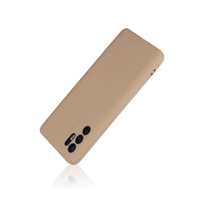 Oppo Reno 6 Kılıf Nano İçi Kadife Silikon - Pudra