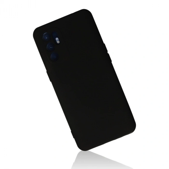 Oppo Reno 6 Kılıf Nano İçi Kadife Silikon - Siyah