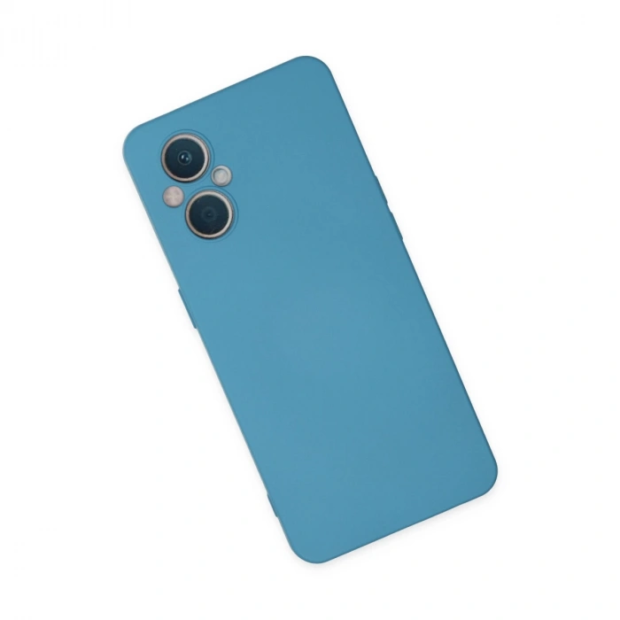 Oppo Reno 7 Lite Kılıf Nano İçi Kadife Silikon - Mavi