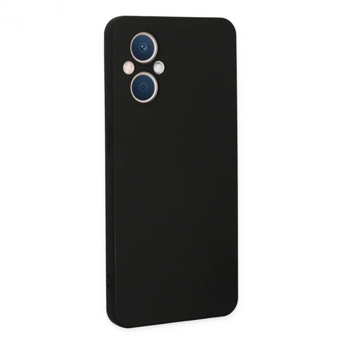 Oppo Reno 7 Lite Kılıf Nano İçi Kadife Silikon - Siyah