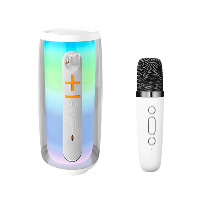 Pluse 6 Mikrofonlu Rgb Kablosuz Hoparlör - Beyaz