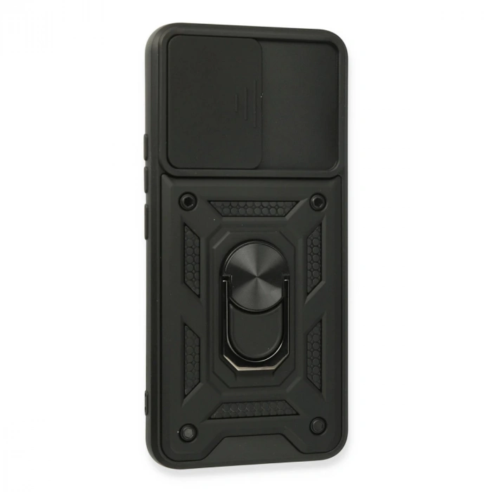 Realme 8 Kılıf Pars Lens Yüzüklü Silikon - Siyah