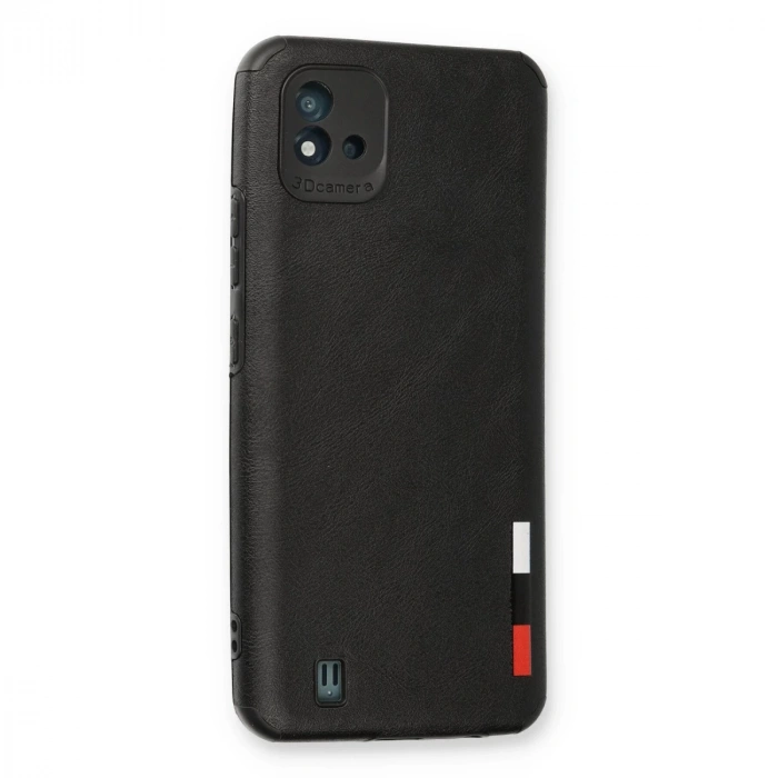 Realme C11 2021 Kılıf Loop Deri Silikon - Siyah