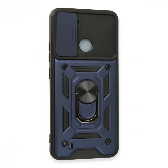 Realme C11 2021 Kılıf Pars Lens Yüzüklü Silikon - Lacivert